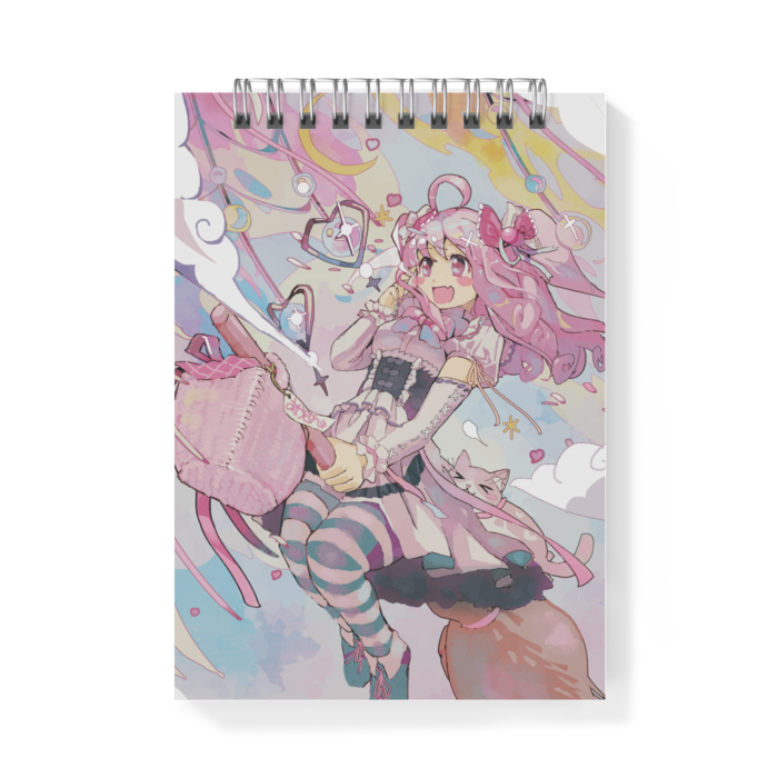 メモ帳 - A6 -裏面水色宝石