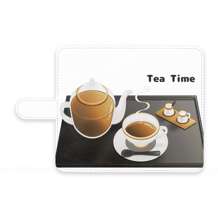手帳型Androidケース　ストラップ穴なし　白色　M（中）