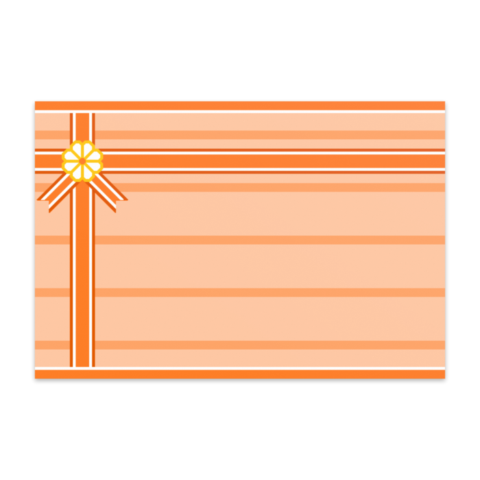 八枚花のラッピング風2のポストカード(オレンジ系)