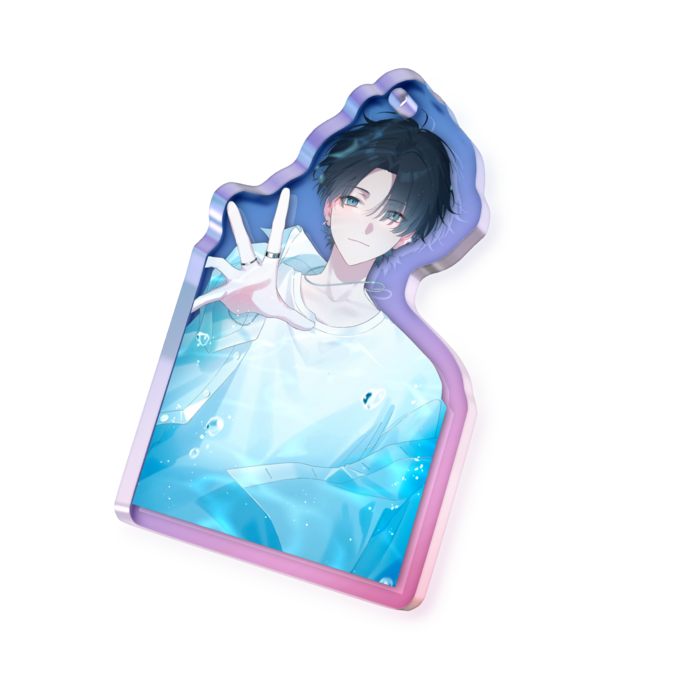 オーロラアクリルキーホルダー - 50 × 50mm