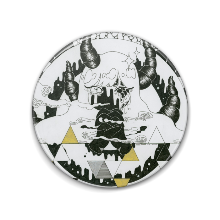 「悪魔の誘惑」缶バッジ - 76mm
