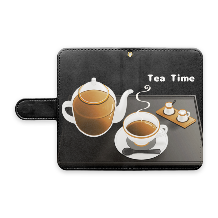 手帳型Androidケース　ストラップ穴あり　黒色　S（小）