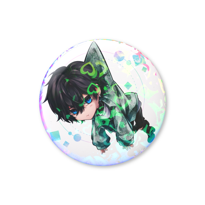 【つままれチビ 44mm】ホログラム缶バッジ