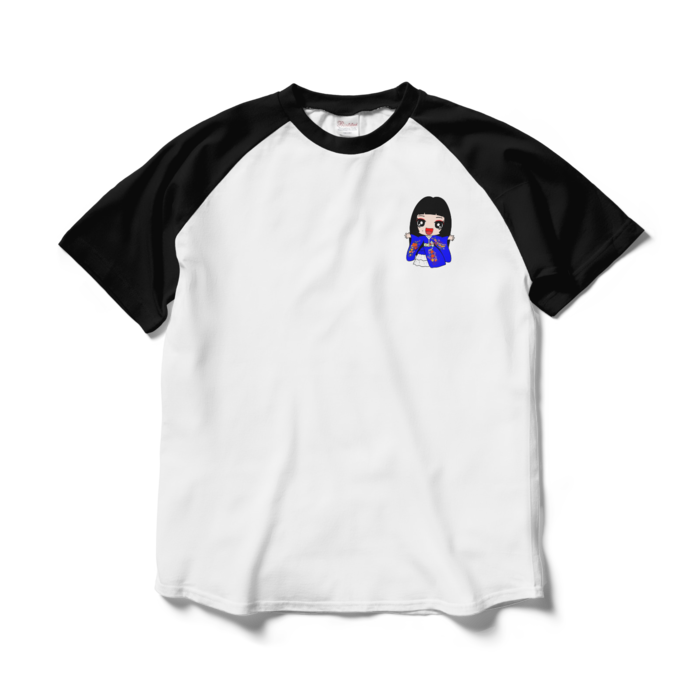 ちびゆう理 Tシャツ - L - ホワイト×ブラック