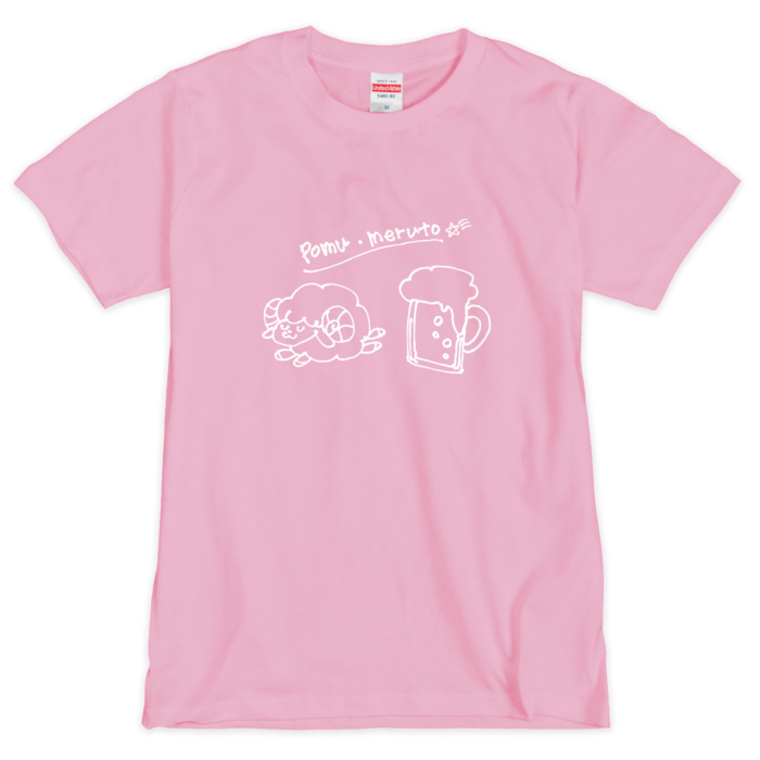 Tシャツ（シルクスクリーン印刷）Mピンク