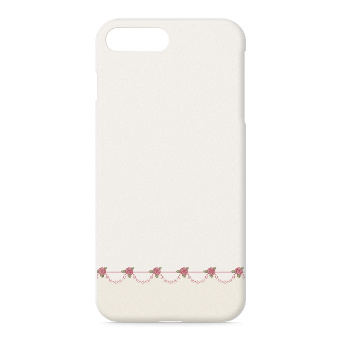 iPhoneケース iPhone 7Plus / 8Plus 正面印刷のみ 赤薔薇×ベージュ