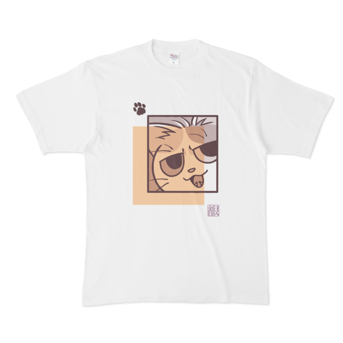 猫柄Tシャツ蜜柑 -  XL