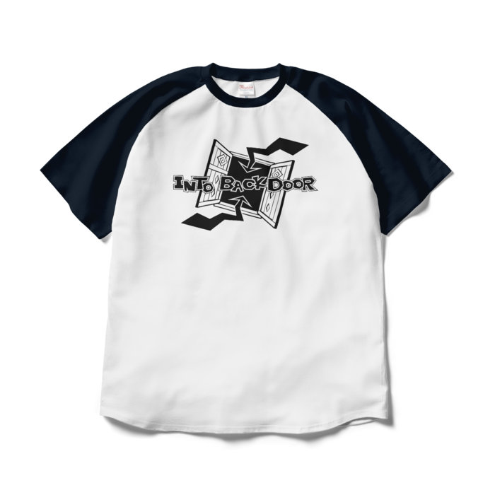 ラグランTシャツ - XL - ホワイト×ネイビー