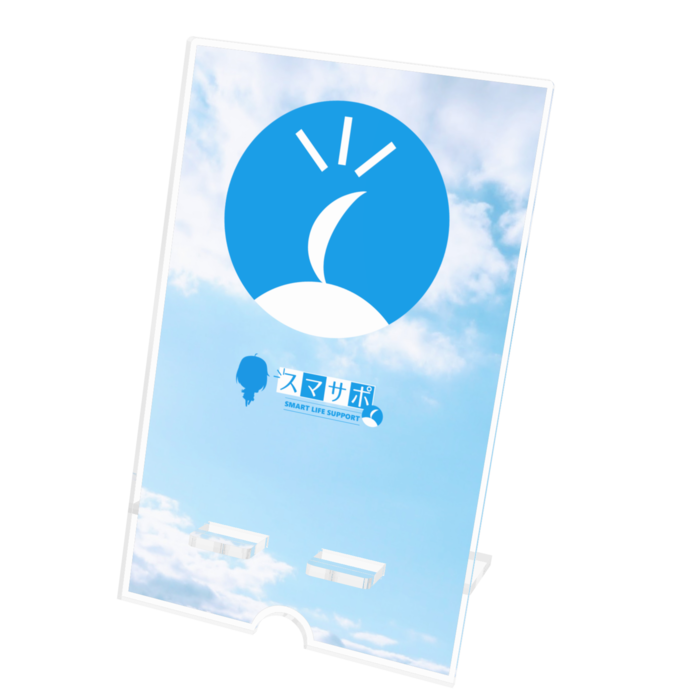 アクリルスマホスタンド - 100x160mm(ケーブル穴あり)