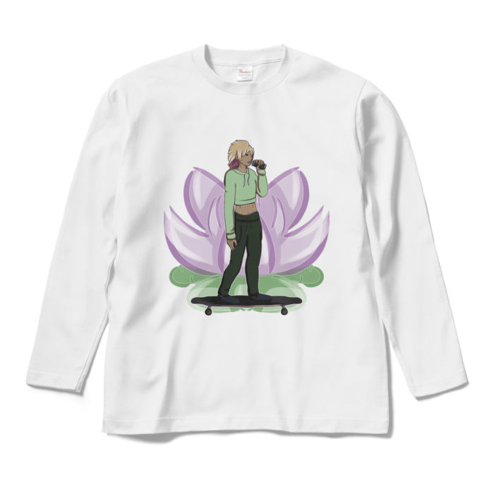 ロングスリーブTシャツ - M - ホワイト　背景付き