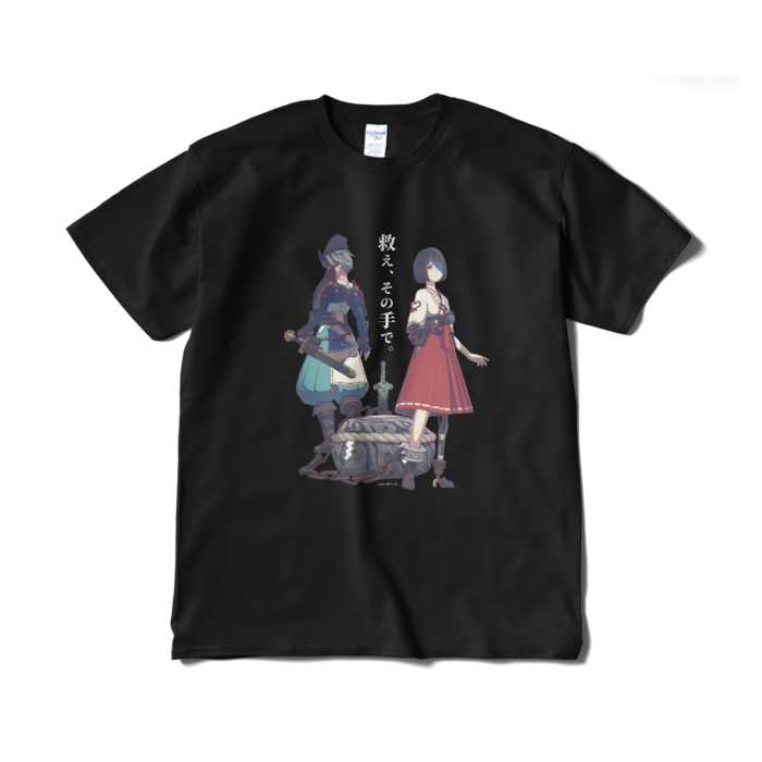 『オノゴロ物語』救え－ハル＆マサタケ（A）Tシャツ（短納期） - XL - ブラック