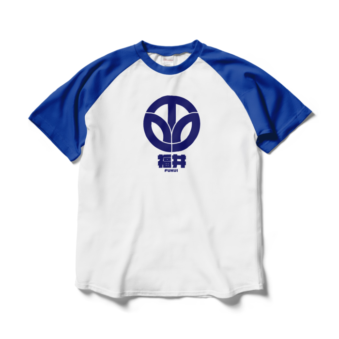 ラグランTシャツ - L - ホワイト×ロイヤルブルー(1)