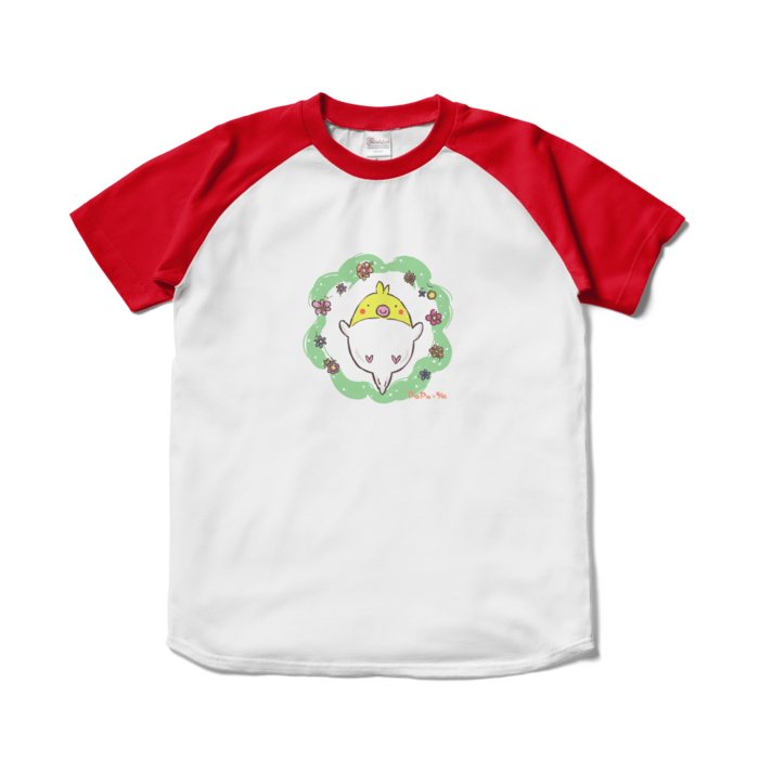 ラグランTシャツ - S - ホワイト×レッド(2)