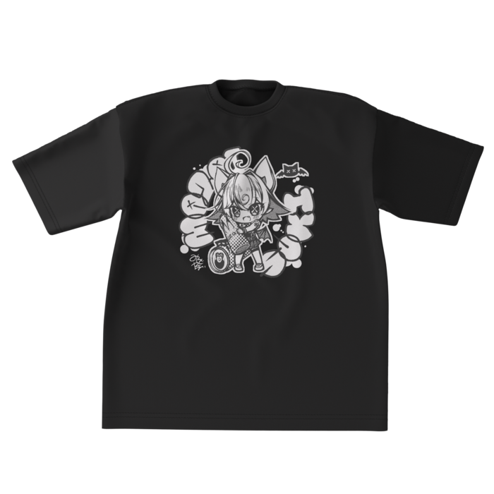 ビッグシルエットTシャツ - XL - 正面(ホワイトインクジェット)