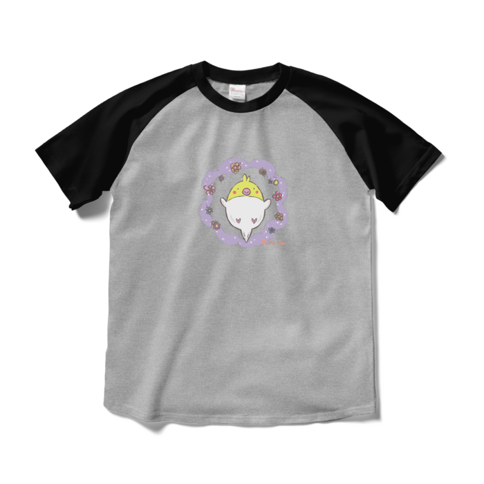 ラグランTシャツ - M - 杢グレー×ブラック(1)