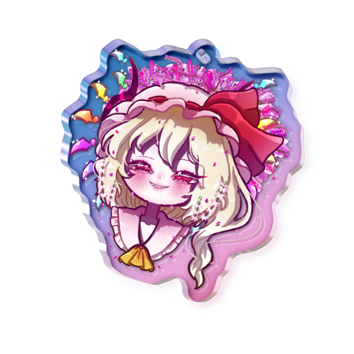 オーロラアクリルキーホルダー - 50 × 50mm