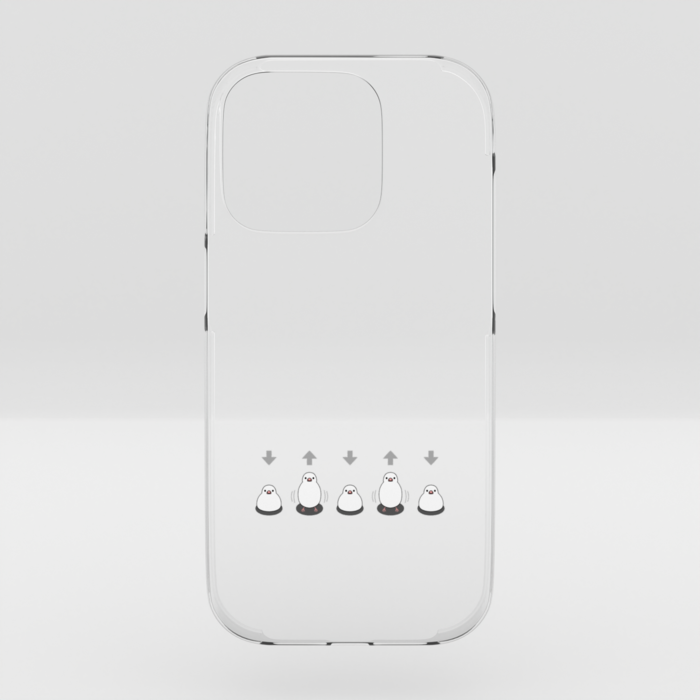 クリアiPhoneケース 白文鳥(濃色用) iPhone 15Pro