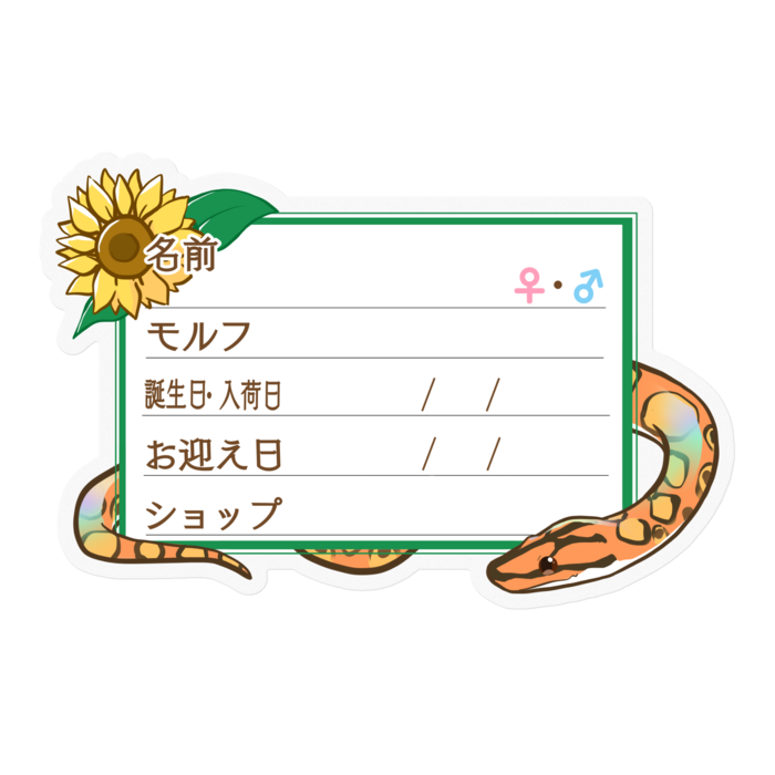 【🐍お名前ステッカー】ブラニジ(ノーマル) ‐ひまわり