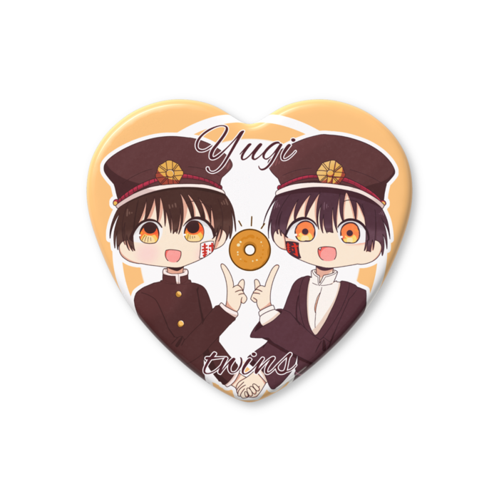 ハート缶バッジ - 57 × 52.5mm