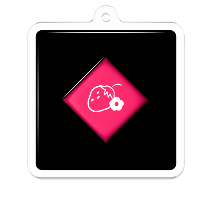 いちごアクリルキーホルダー - 50 x 50 (mm)