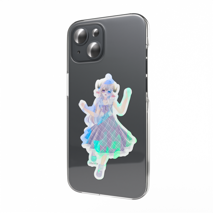 旧メガネ立ち絵 ホログラムスマホステッカー - W55 × H91mm