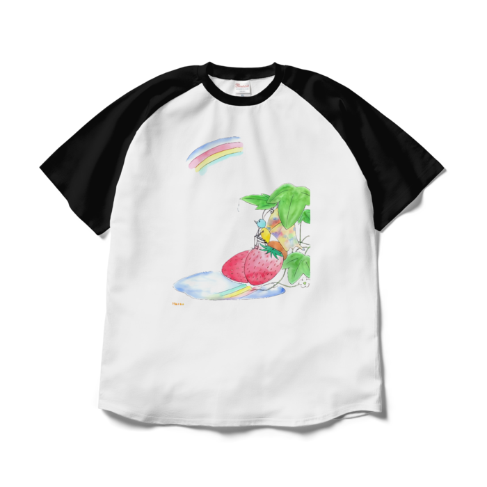 ラグランTシャツ - XL - ホワイト×ブラック