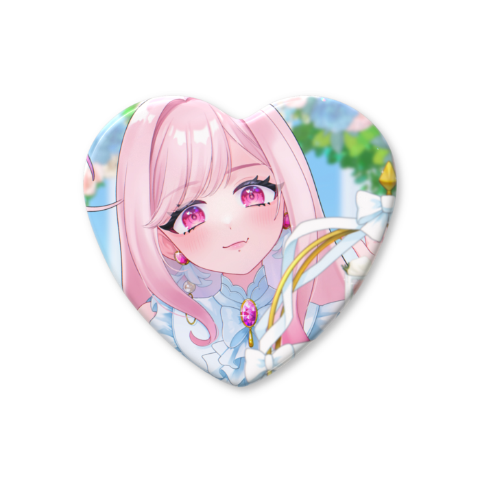 ハート缶バッジ - 57 × 52.5mm