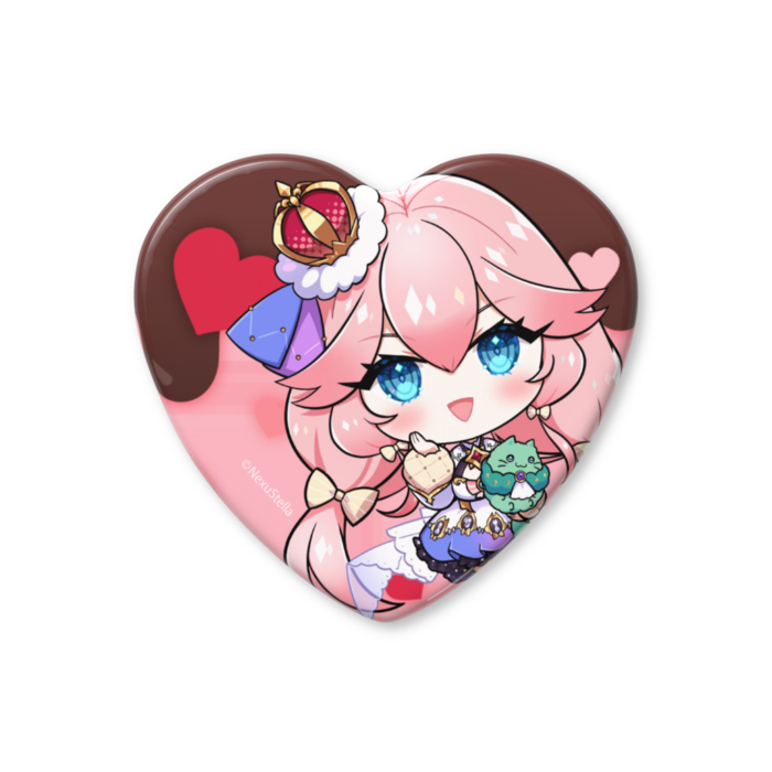 ハート缶バッジ - 57 × 52.5mm