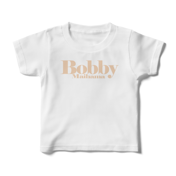 BobbyのキッズTシャツ（ホワイト / ロゴ:ナチュラル） - 100cm