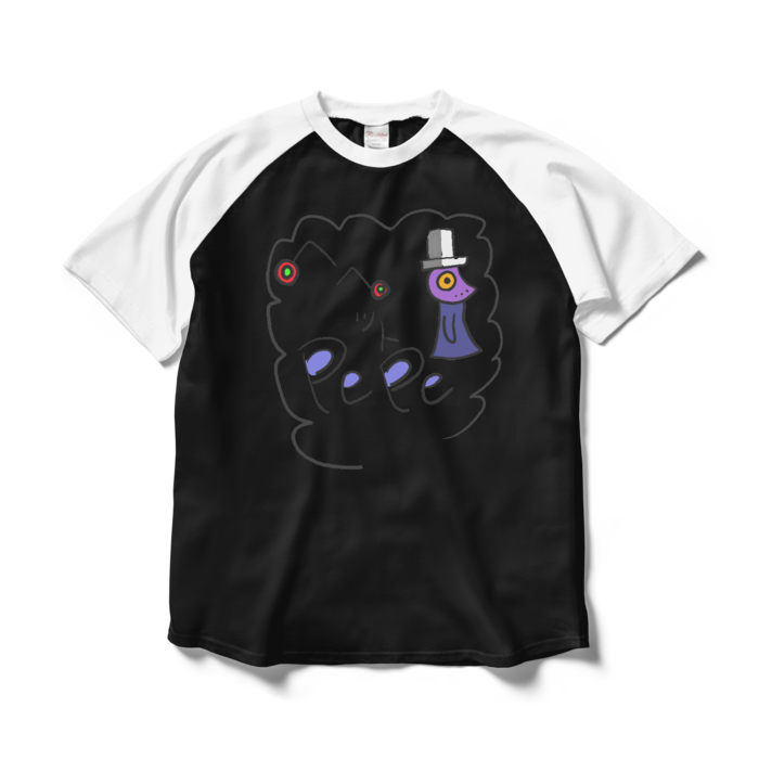 ラグランTシャツ - L - ブラック×ホワイト