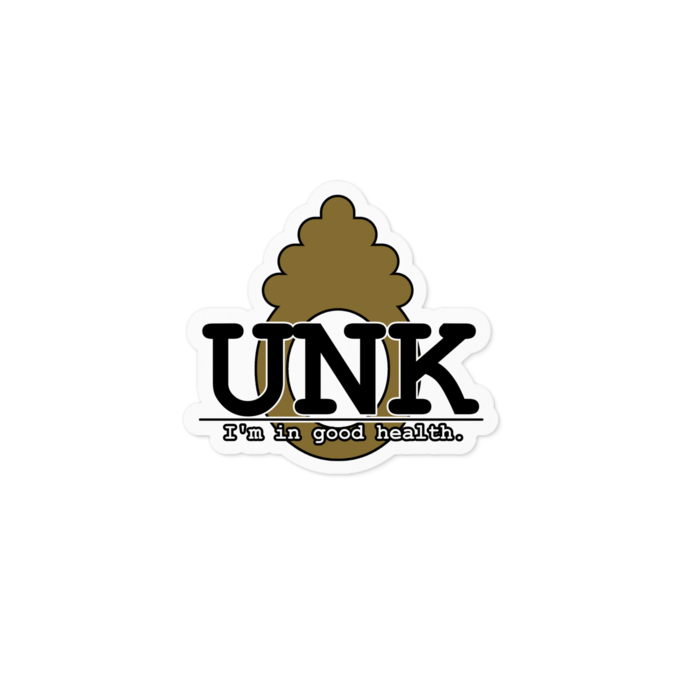 UNKOステッカー（白） - 100 x 100 (mm)