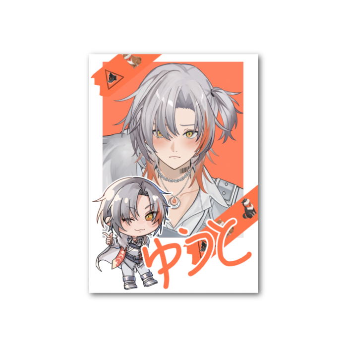 白髪-頬染め上目遣い