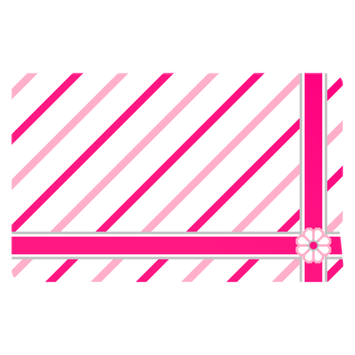 八枚花のラッピング風ICカードステッカー(ピンク系)
