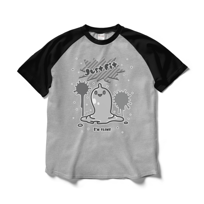 ラグラン（杢グレー×黒）　L