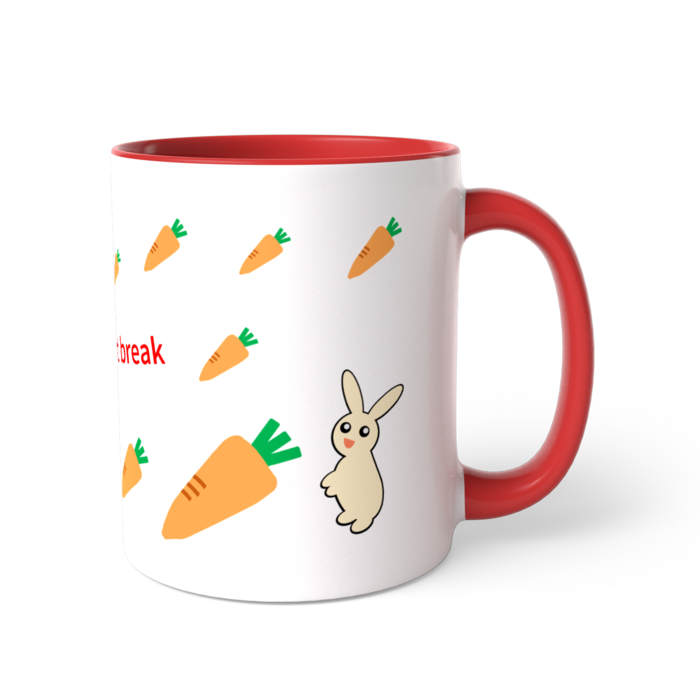ツートンカラーマグカップ - 直径 8.2cm / 高さ 9.5cm(赤)