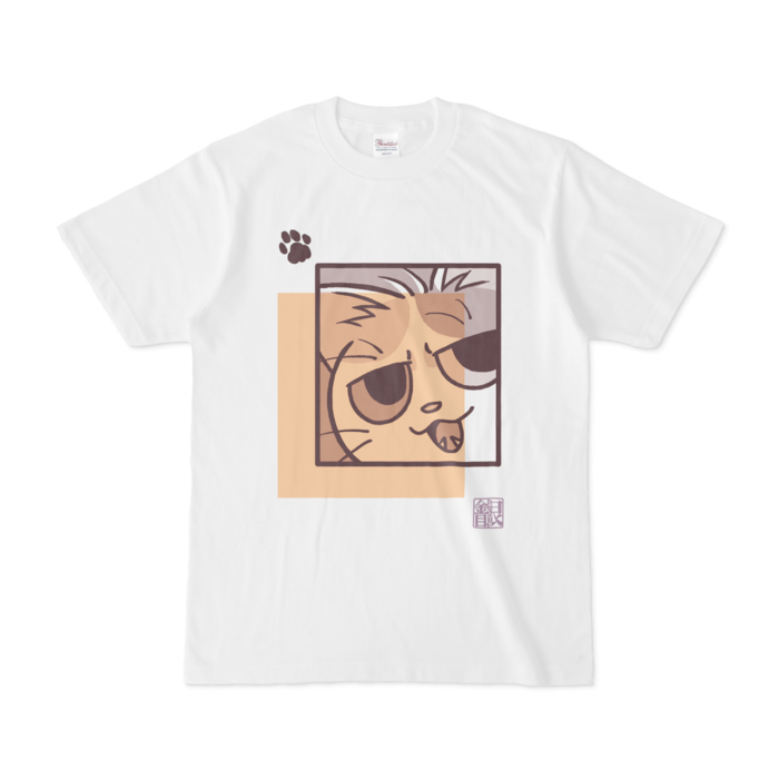 猫柄Tシャツ蜜柑 - S