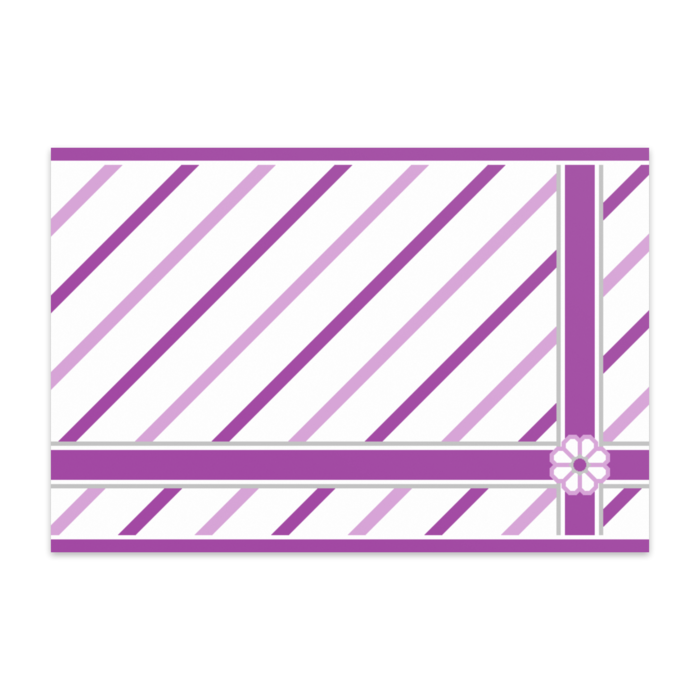 八枚花のラッピング風ポストカード(紫系)