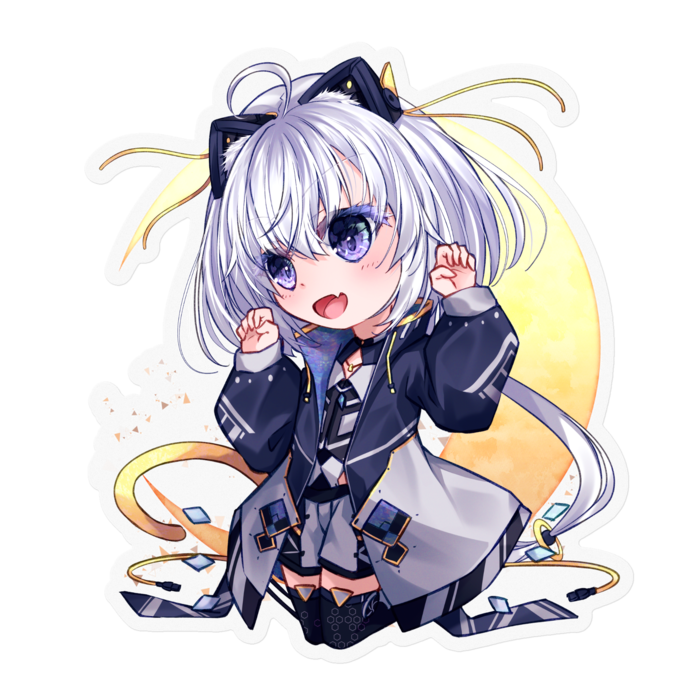 クリアステッカー(月有り) - 100 x 100 (mm)