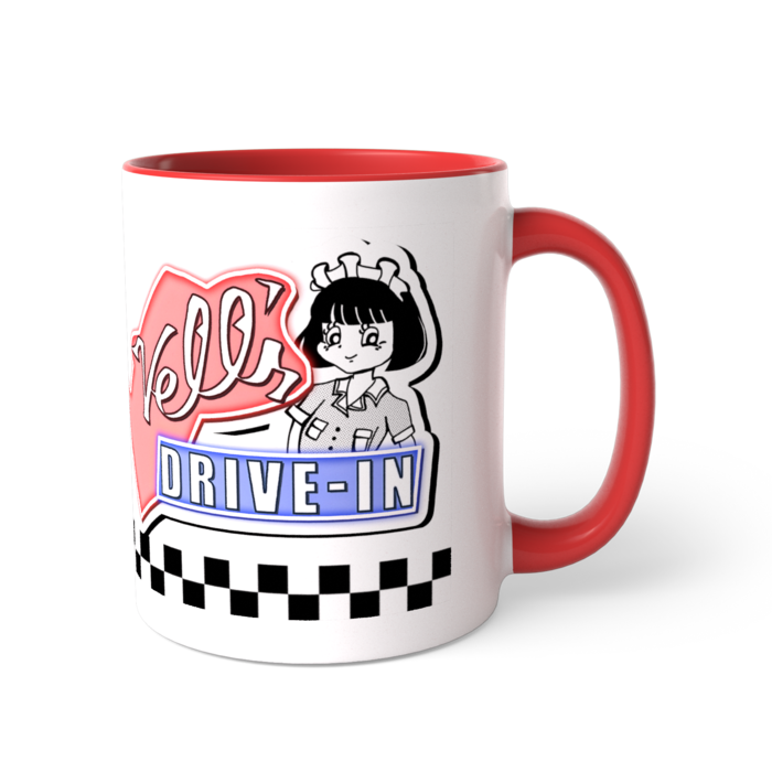 赤！ツートンカラーマグカップ - 直径 8.2cm / 高さ 9.5cm