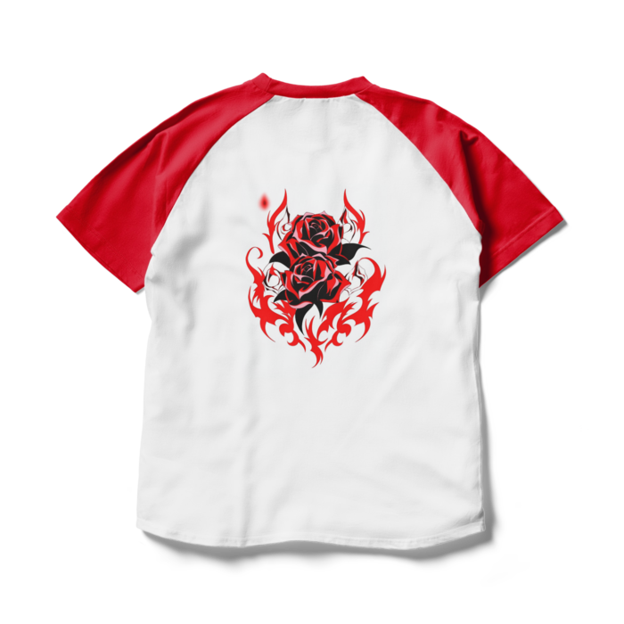 ラグランTシャツ - L - ホワイト×レッド