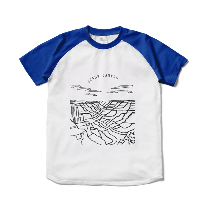 ラグランTシャツ - S - ホワイト×ロイヤルブルー