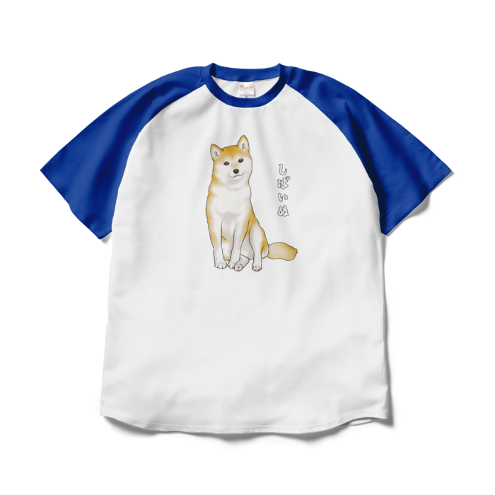 ラグランTシャツ - XL - ホワイト×ロイヤルブルー / Size XL, White & Royal Blue