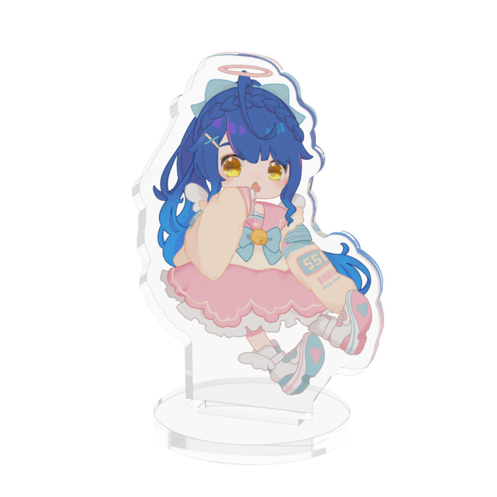 アクリルフィギュア - 50x50mm - ピンク-ポニーテール