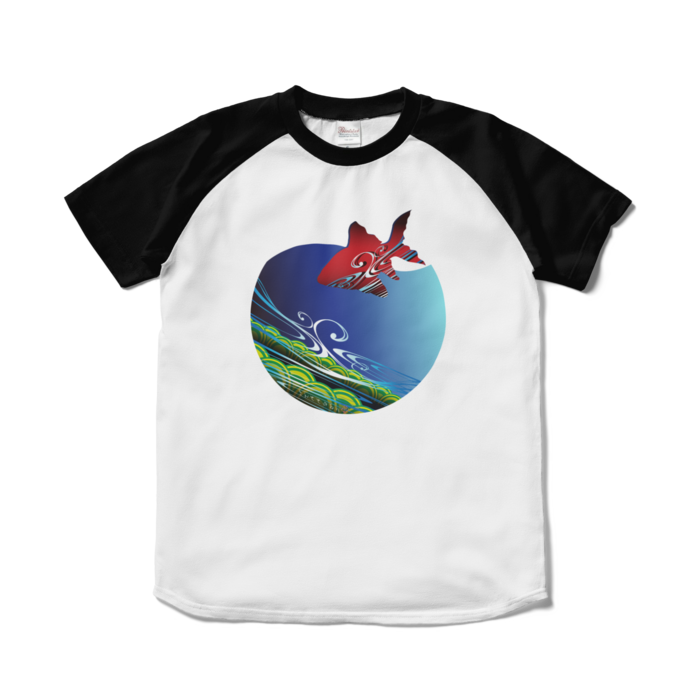 ラグランTシャツ - S - ホワイト×ブラック