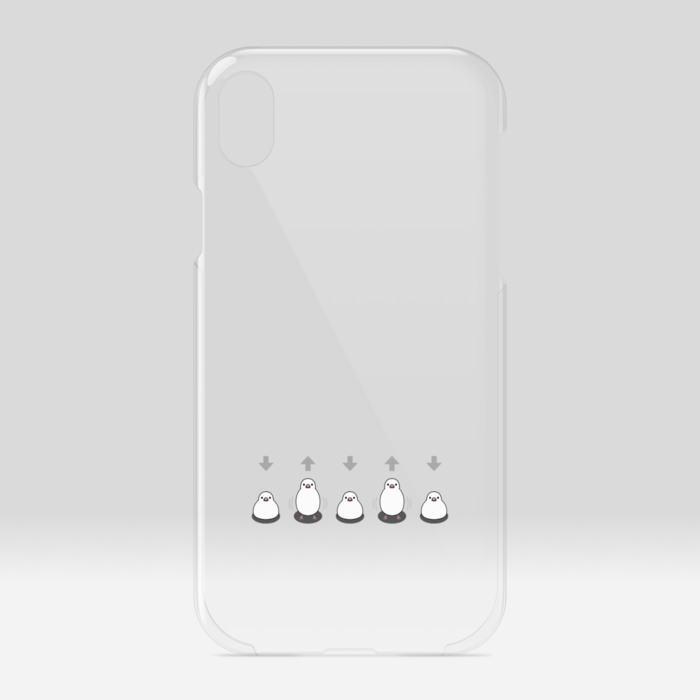 クリアiPhoneケース 白文鳥(濃色用) iPhone XR