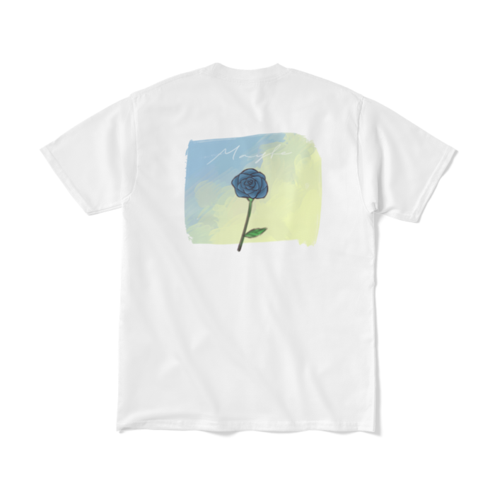 青薔薇Tシャツ  M - ホワイト