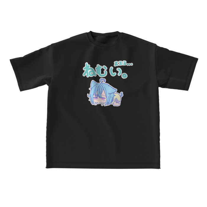 ビッグシルエットTシャツ - L - 正面　黒