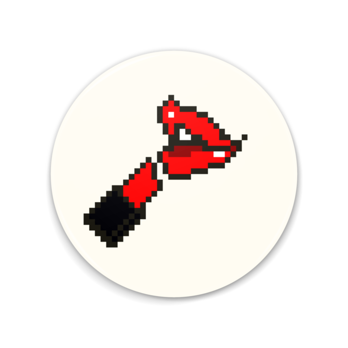 「あなたのリップカラーは何色？」（赤色）缶ミラー - 75mm