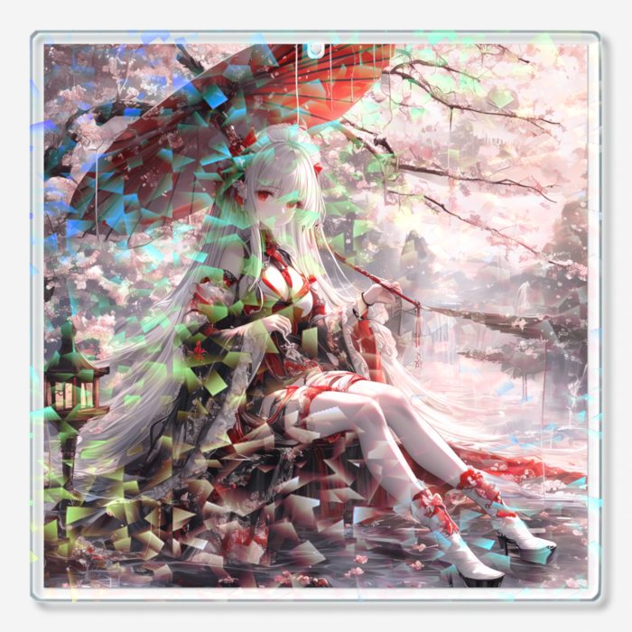 ホログラムアクリルキーホルダー - 100 × 100mm
