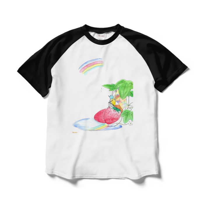 ラグランTシャツ - L - ホワイト×ブラック